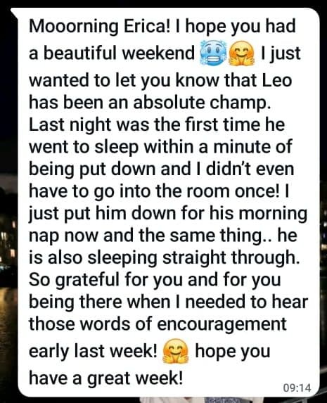WhatsApp message from a rested mom 5